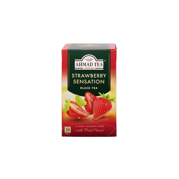 Strawberry Sensation Fruity Black Tea Bags | AHMAD TEA USA