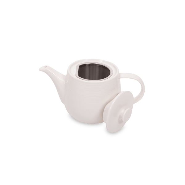 Teaz Café Teapot w/Stainless Steel Infuser - White