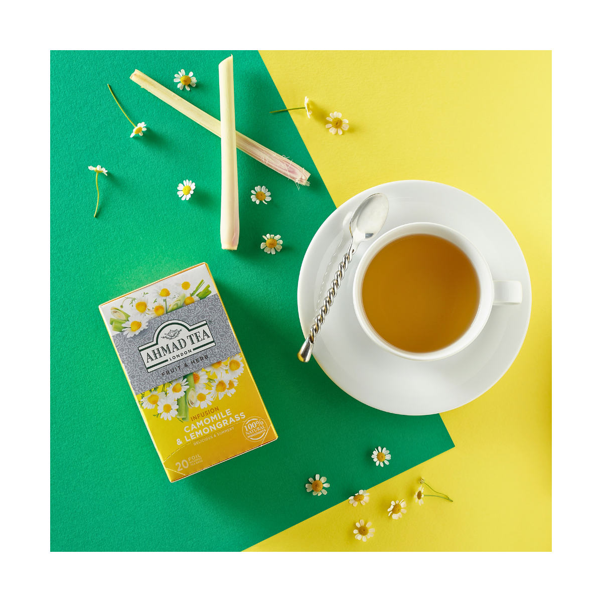 マドモアゼル愛: 新TIAMAT シルバー 40g ×4個 総量160g Camomile & Lemongrass Herbal Infusion Tea Bags | AHMAD TEA USA