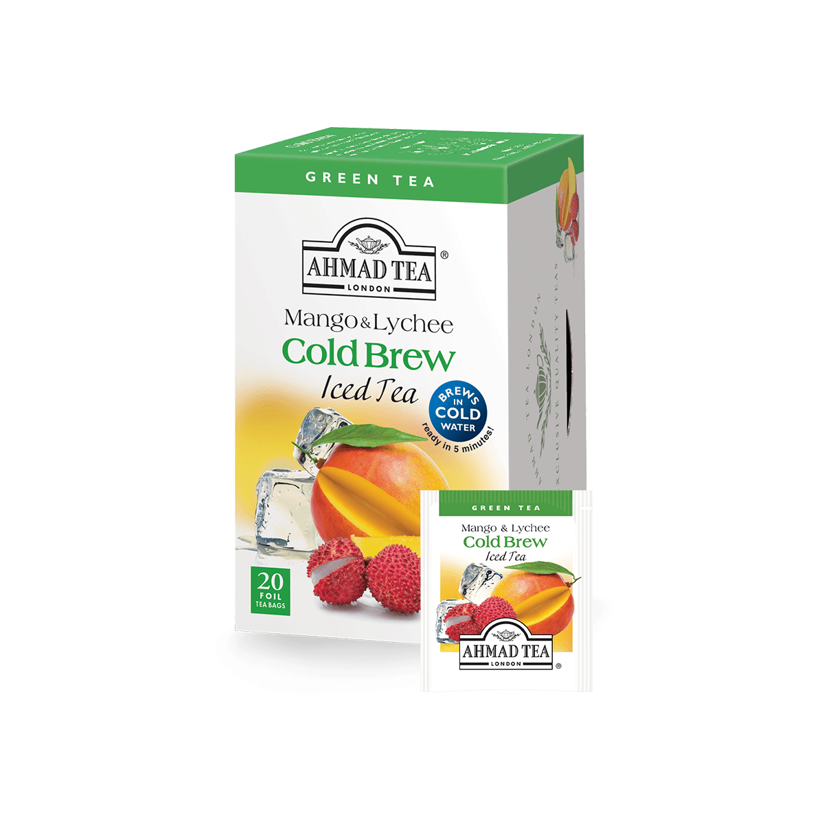 Mango & Lychee Green Cold Brew Iced Tea Bags | AHMAD TEA USA